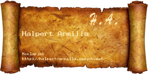 Halpert Armilla névjegykártya